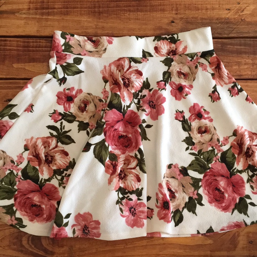White with floral print skirt from agaci